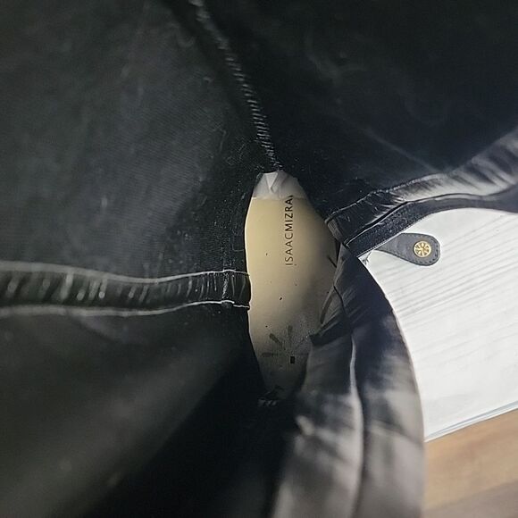 Isacc Mitzrah Imtory Black Knee-High Leather Boots Womens Size 7 - Picture 12 of 15